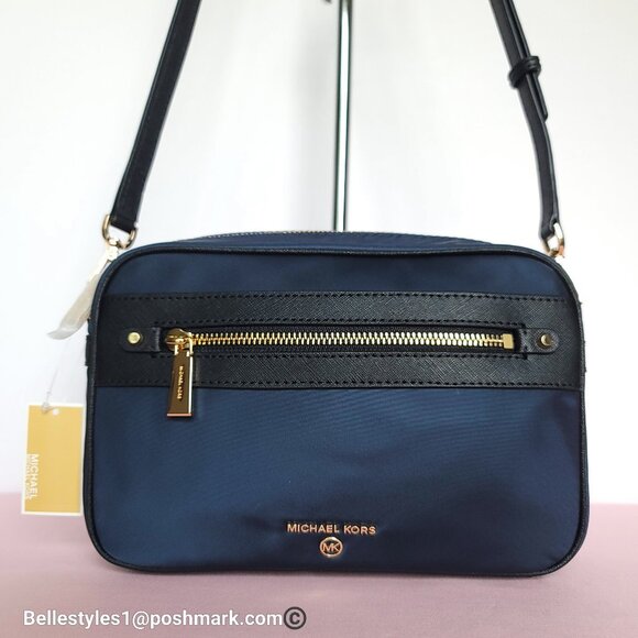 MICHAEL KORS Jet Set Charm LG East West Nylon Crossbody Bag- Navy Multi 🎈$103. - Picture 1 of 16